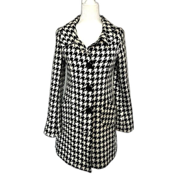 Christa Taylor Brand Houndstooth Coat with Large Buttons Size S - Picture 1 of 7